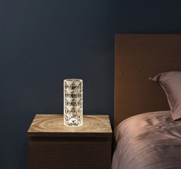 Nordic Crystal Lamp USB Table Lamps Bedroom Touch Dimming Atmosphere Diamond Night Light Rose Projector Lamp Decor – Bild 4