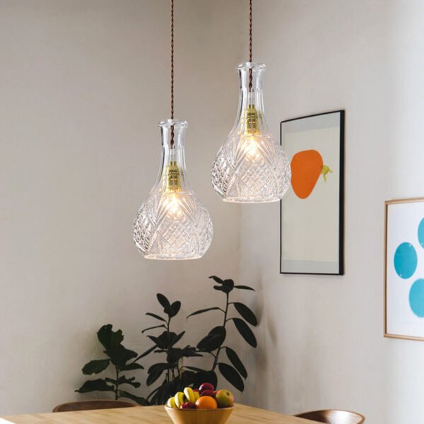 Glass bottle chandelier – Bild 3