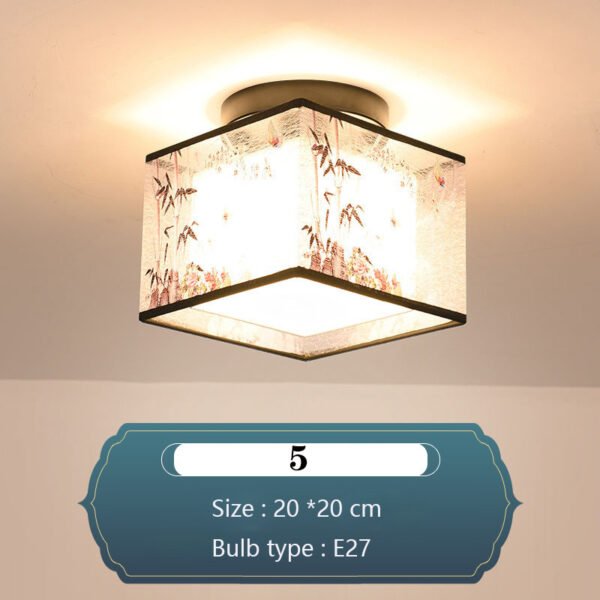 Chinese Round Square Ceiling Lights Fixtures Fabric For Living Room Aisle Shade Mounted Lamp – Bild 10