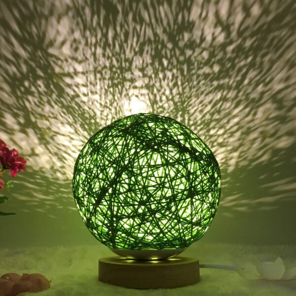 Amazon Hot Selling Creative Linen Table Lamp Novel and Unique LED Intelligent USB7 Color RGB16 Color Remote Control Rattan Ball Lamp – Bild 10