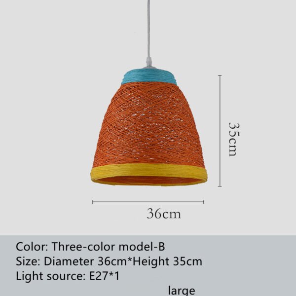 Ldyllic Creative Personality Coffee Shop Rattan Woven Rattan Ball Lamp Hot Pot Shop Farm Bar Restaurant Rattan Hanging Lamps – Bild 7