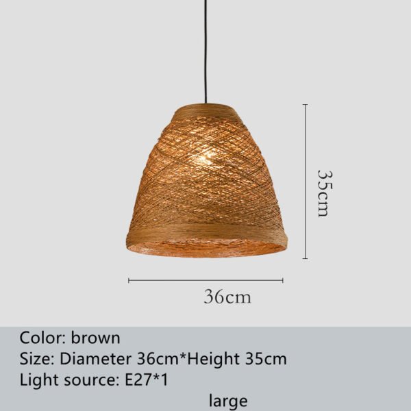 Ldyllic Creative Personality Coffee Shop Rattan Woven Rattan Ball Lamp Hot Pot Shop Farm Bar Restaurant Rattan Hanging Lamps – Bild 9