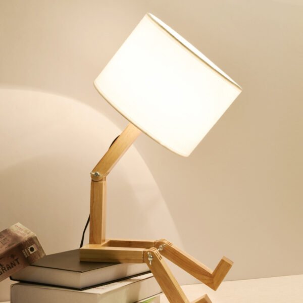 Desk Lamp Creative Bedroom Desk Lamp Wooden Bedside Simple Nordic Modern Gift Cloth Goods Solid Wood Led – Bild 5