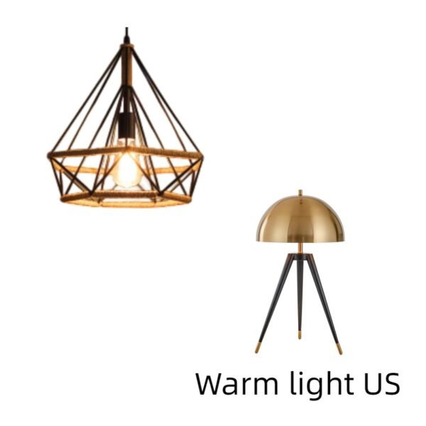Rustic Twine Lamp Industrial Style Retro Chandelier – Bild 6