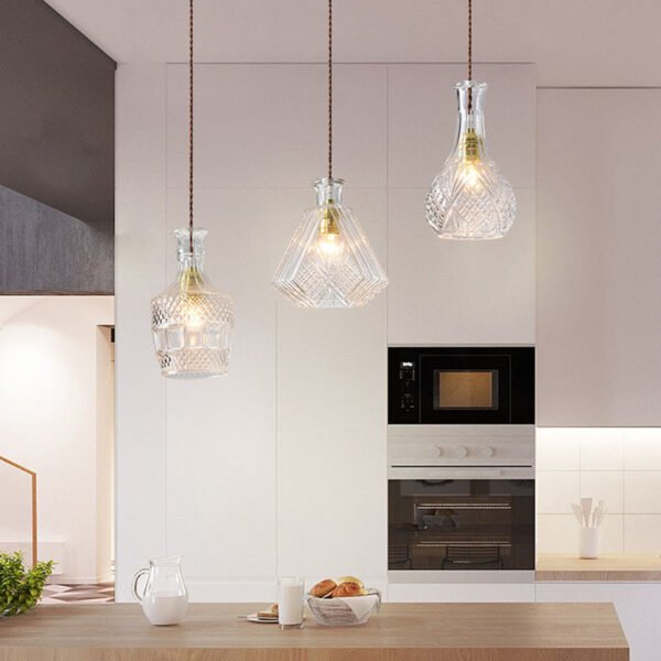 Glass bottle chandelier – Bild 2