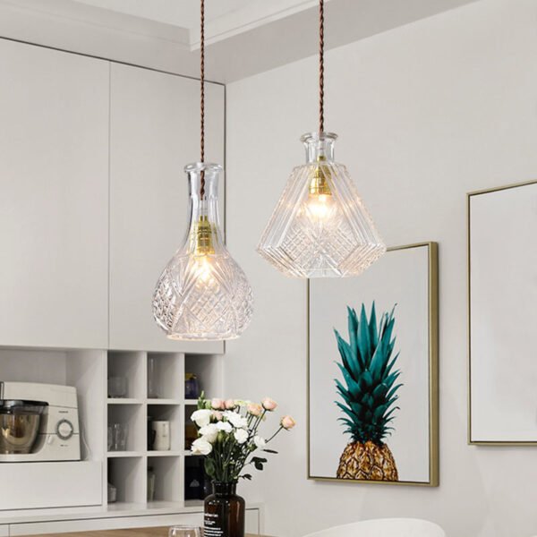 Glass bottle chandelier – Bild 4