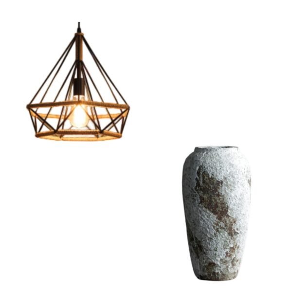 Rustic Twine Lamp Industrial Style Retro Chandelier – Bild 5