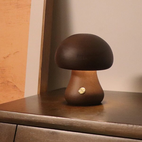 INS Wooden Cute Mushroom LED Night Light With Touch Switch  Bedside Table Lamp For Bedroom Childrens Room Sleeping Night Lamps Home Decor – Bild 10