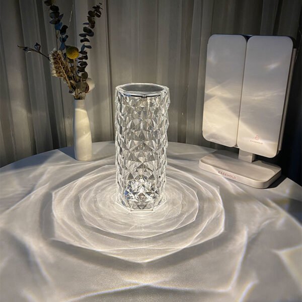 Nordic Crystal Lamp USB Table Lamps Bedroom Touch Dimming Atmosphere Diamond Night Light Rose Projector Lamp Decor – Bild 3