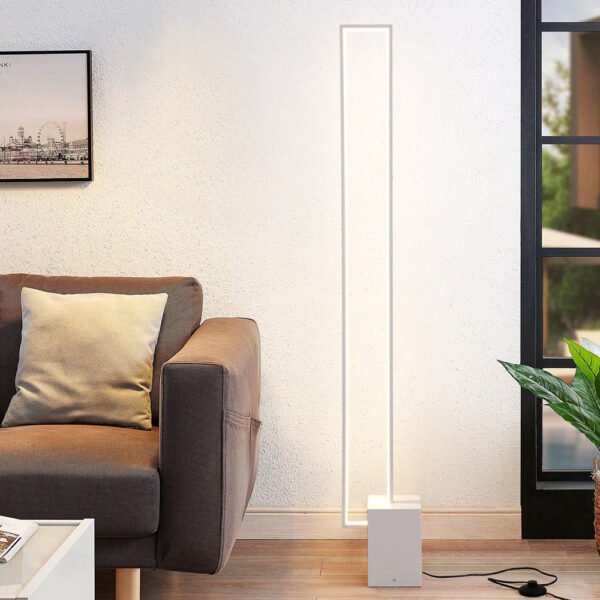 Minimalist Sand Black Floor Lamp Quadriboid Base Square Light Body – Bild 3