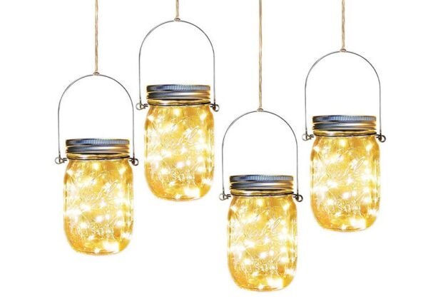 Solar Mason Jar  Light Decoration Mason Jar Light Outdoor Hanging Light Mason Jar Light String – Bild 3