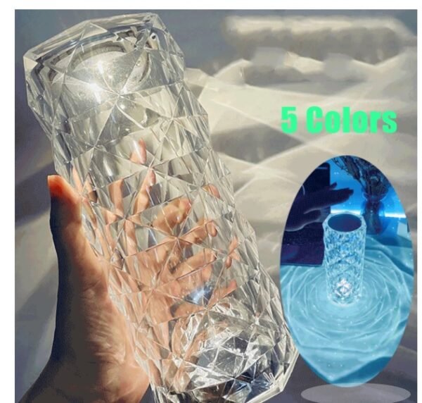 Nordic Crystal Lamp USB Table Lamps Bedroom Touch Dimming Atmosphere Diamond Night Light Rose Projector Lamp Decor – Bild 6