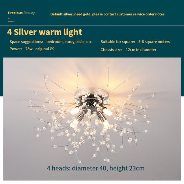 Dandelion Bedroom Crystal Ceiling Lamp – Bild 6
