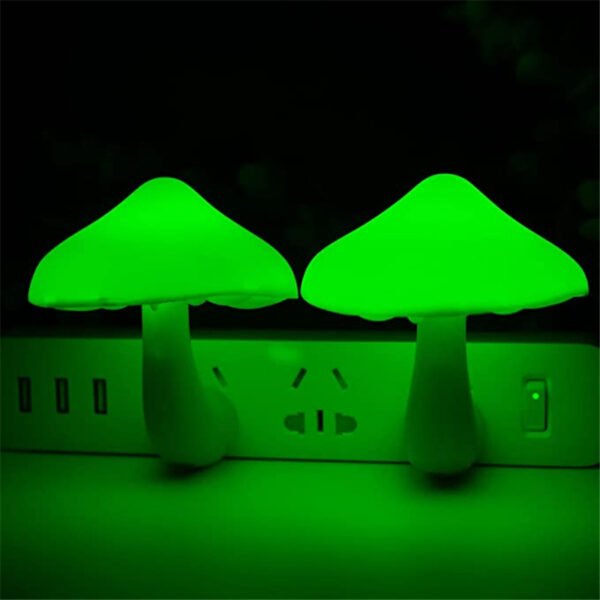 LED Night Light Mushroom Wall Socket Lamp EU US Plug Warm White Light-control Sensor Bedroom Light Home Decoration – Bild 8