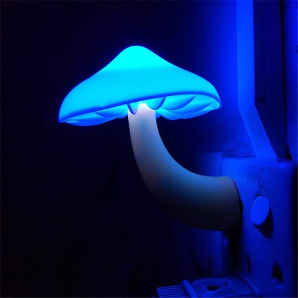 LED Night Light Mushroom Wall Socket Lamp EU US Plug Warm White Light-control Sensor Bedroom Light Home Decoration – Bild 4