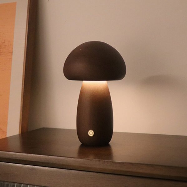 INS Wooden Cute Mushroom LED Night Light With Touch Switch  Bedside Table Lamp For Bedroom Childrens Room Sleeping Night Lamps Home Decor – Bild 5