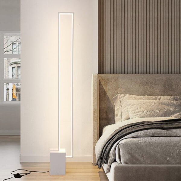 Minimalist Sand Black Floor Lamp Quadriboid Base Square Light Body – Bild 2