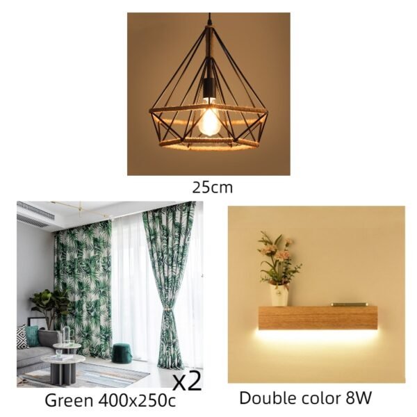 Rustic Twine Lamp Industrial Style Retro Chandelier – Bild 7